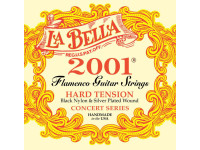 La Bella  2001 Flamenco Hard - Espessura: Tensão dura, Material das cordas agudas: Nylon preto, Material dos enrolamentos das cordas graves: banhado a prata, Tipo de enrolamento: Ferida redonda, Desenvolvido em colaboração com o...