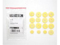 L.Pisoni  Flute Pad Set Italy FL/40  - Conjunto de 16 peças de almofadas de flauta Mypad de bexiga amarela por Luciano Pisoni, Itália para se adequar à flauta de furo fechado Yamaha com pé C padrão., 