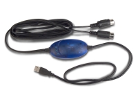 M-Audio USB Uno  - M-Audio USB Uno para conexão e comunicação USB, 1x1 conectores MIDI padrão (Dim 5 pinos), 16 canais MIDI, LEDs indicadores de sinal MIDI, Tamanho compacto, 