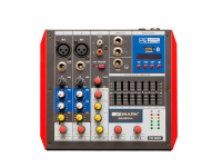 Mark MAXMINI 4  Mesa de Mistura Analógica 2 Canais Mono + 2 Estéreo com USB/Bluetooth - 2 entradas mono MIC/LINE + 2 estéreo, Phantom power +48 V para microfones de condensador, USB/Bluetooth para reprodução de áudio, Equalizador gráfico de 7 bandas no master, Efeito de eco integrado,...