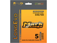 Markbass  Longevo SS 5 045-130 - MODELO 5 cordas, CALIBRE MÉDIO 45 - 65 - 85 - 105 - 130, MATERIAL Aço inoxidável, CARACTERÍSTICAS Brilhante com harmónicos ricos, timbre profundo e gordo, ARMADURA Arredondada Núcleo Hexagonal de a...