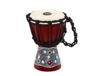 Meinl HDJ8-XXS  - Djembé de madeira de tamanho 4 1/2', Esculpido em um pedaço sólido de plantação de mogno, Remendo de pele de cabra, Flores de acabamento, 