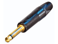 Neutrik  NP2 X-B - Plug Jack 6,3 mm, desequilibrado, Design ergonômico elegante, Alívio de tensão comprovado do tipo mandril para retenção confiável do cabo, Para diâmetros de cabo de 4-7 mm, casca preta, 