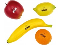 Nino Percussion ET100 assortment of 4pcs. fruit  - Conjunto shakers 'fruta' composto por 4 peças: banana, maçã, limão e laranja, 