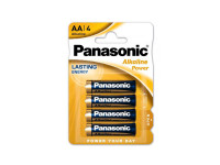 Panasonic Pack 4 Pilhas Alcalinas AA LR06 1.5V  - Multivoltagem: 1.5V DC, Dimensões: Ø14.2x50 mm, Tª Ambiente Trabalho: -20°C ~ +40°C, Bateria: 2800 mAh, Garantia: 2 Anos, Certificados: CE & RoHS, 