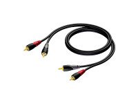 ProCab  CLA800/15 15m - 2 x RCA/Cinch macho - 2x RCA/Cinch macho, Série Clássica, 28 AWG condutores de fios finos e densos, jaqueta de PVC flexível, Blindagem em espiral, cobre livre de oxigênio, 