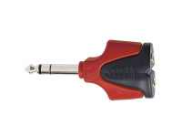 Proel  AT175PRO - Novo adaptador profissional em PVC duplo moldado de alta resistência, com conexões niqueladas anticorrosão: ficha estéreo 6,3 mm > 2 x tomadas estéreo 3,5 mm, Ficha estéreo de 6,3 mm, Tomada estére...