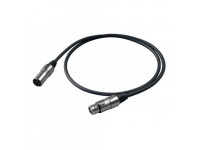 Proel   BULK250LU5 5m  - Cor: Preto, Fichas: XLR Macho / XLR Fêmea (Proel XLR3FVPRO - XLR3MVPRO), Cabo: HPC225, Modelos disponíveis e comprimentos relacionados:, BULK250LU05 - 0,5 m, BULK250LU1 - 1 m, 