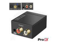 ProK Conversor Áudio TOSLINK RCA Digital/RCA JACK Analógico