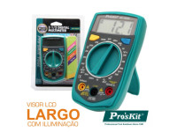 PROSKIT   Multímetro Digital 3½ Dígitos Retroiluminado