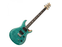 PRS  SE Custom 24-08, Turquoise - Construção do corpo: Corpo sólido, Madeira do tampo: Bege Veneer Flame Bege, Madeira do fundo: Mogno, Corte do tampo: Violino raso, Número de trastes: 24, Comprimento da escala: 25, 