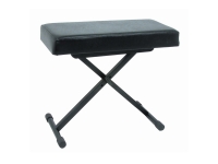 Quiklok BX/8 Adjustable X Piano Bench  - Profundidade do assento: 25 cm, Largura do assento: 53 cm, Espessura do assento: 7,5 cm, Posições de altura: 48 cm, 51 cm, 58 cm, Capacidade de peso: 112 kg, Cor: Preto, 