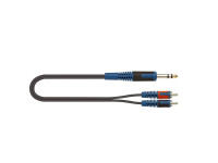 Quiklok  RKSA/120-2 Cabo adaptador ROK SOLID Jack Stereo / 2 x RCA M 2 m - Cabo adaptador Quik Lok ROK SOLID, Jack Stereo / 2 x RCA M, cor preta, comprimento 2 m., Conectores: Jack Stereo 6.3  2 x RCA macho, Cor do cabo: preto, Comprimento: 2 m, 