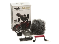 Rode VideoMicro Microfone para Câmara - Microfone Condensador Direcional para Montagem em Câmera, Plug & Play - sem bateria (tensão de alimentação necessária da câmera: 3 V - 18 V, Caixa de metal sólido (alumínio) com revestimento cerâmi...