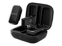 Rode Wireless Micro - Sistema completo compacto composto por dois microfones de encaixe sem fios, um recetor e uma mala de transporte com função de carregamento, Cápsula de condensador miniatura, Padrão polar: Omnidirec...