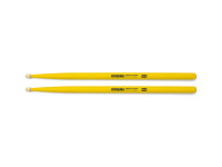 Rohema Percussion  Junior Sticks Yellow - Nogueira americana, laca colorida, ponta de bolota, 345 x 13,3 mm, Cone médio, Tipo de madeira Hickory americano, Acabamento Lacado, Ponta bolota, Peso extra leve, 