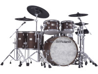 <b>Roland VAD716 HYBRID DRUM SATIN WALNUT</b> Topo Gama Cascos Madeira Kit 6-peças