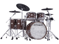 <b>Roland VAD716 HYBRID DRUM SATIN WALNUT</b> Topo Gama Cascos Madeira Kit 6-peças