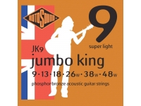 Rotosound JK9 Jumbo King 9-48 - Conjunto de Cordas para Guitarra Acústica, Calibres: 0,009, 0,013, 0,018, 0,026w, 0,038w, 0,048w, Bronze de fósforo, 