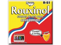 Rouxinol Jogo Cordas Cavaquinho Brasileiro R51 - Jogo de cordas para cavaquinho brasileiro em aço inoxidável. Acabamento com laço. Oferta de palheta., 