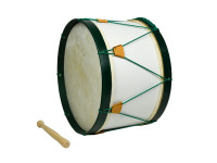 Sond Bombo tradicional 38cm verde/branco - Bombo Tradicional, tamanho: 38cm, verde/branco, Pele natural, Inclui uma maceta, Made in Portugal, 