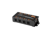 Mini box extensor DMX / Network Cable - Entrada/saída RJ45 - Envie ou receba quatro canais de áudio analógico através de um cabo Ethernet Cat 5 ou Cat 6, Entrada XLR fêmea - Conecte a um microfone balanceado ou nível de linha, Saída XLR ...
