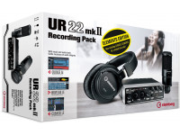 Steinberg UR22MKII Recording Pack Elements Edition   - Interface de áudio UR22MKII, Microfone condensador de estúdio ST-M01, Headphones de estúdio para monitorização ST-H01, Cabo XLR, Cubase Elements 11, Cubase AI, 
