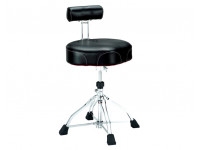 Tama  HT741B Drum Throne  - Assento ergonómico estilo selim, Recortes especiais garantem uma postura saudável, Completo com um encosto inclinável de alta qualidade, Capa de couro sintético de alta qualidade, Formato macio e r...