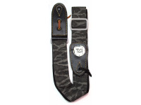 TGI Guitar Strap Woven Black Camo Grey Buckle