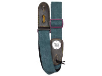 TGI Guitar Strap Woven Green Denim Purple Buckle