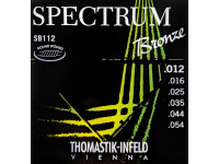 Thomastik  SB112 Spectrum Bronze - Força: Tensão Média, Projetado para gravação em estúdio, Liga especial de bronze e incrustações de seda para um tom completo e quente com brilho assertivo, Material (cordas desembrulhadas): Aço ban...