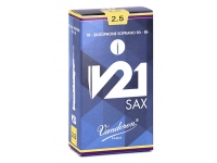 Vandoren  V21 Soprano Sax 3  - Palhete para Saxofone Soprano, Unidade, Força: 3, O primeiro saxofone reed com uma forma cônica, Produz um som limpo, quente e centrado, Articulação precisa e grande facilidade na realização de gra...