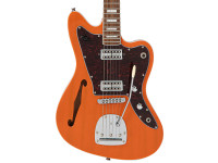 Vintage REVO Series 'Surfmaster' Thinline Twin Electric Guitar Trans Orange