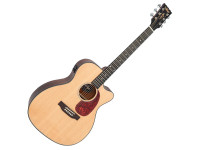 Vintage  Stage Series Folk Cutaway Electro-Acoustic Guitar Natural - Tampo: Abeto maciço, Fundo e laterais: Mogno, Braço: Mogno, perfil C, Escala: HPL, Trastes: 20, Inlays: Pontos, 
