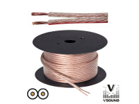 VSOUND  Cabo Coluna 2×1.50mm Transparente Paralelo - Bobine de cabo áudio c/ 2 condutores, Marcação Metro a Metro, cabo Paralelo, Cor do cabo: Transparente, Secção: 2×1.50mm², condutores CCA, Diâmetro exterior: Ø6.5×3.1mm, PREÇO/M DISPONÍVEL EM ROLO ...