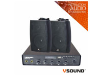 VSOUND Sistema de Sonorização 100W 12/230V 100V 50m2 - Sistema amplificado 100W com leitor USB/MP3/BT/FM, Amplificador com potência máx. 50W e frequência de resposta 20Hz–20kHz, Alimentação: 110/220VAC ou 12VDC/24VDC, Saídas: 4–8 Ohms / 70V / 100V, Lei...